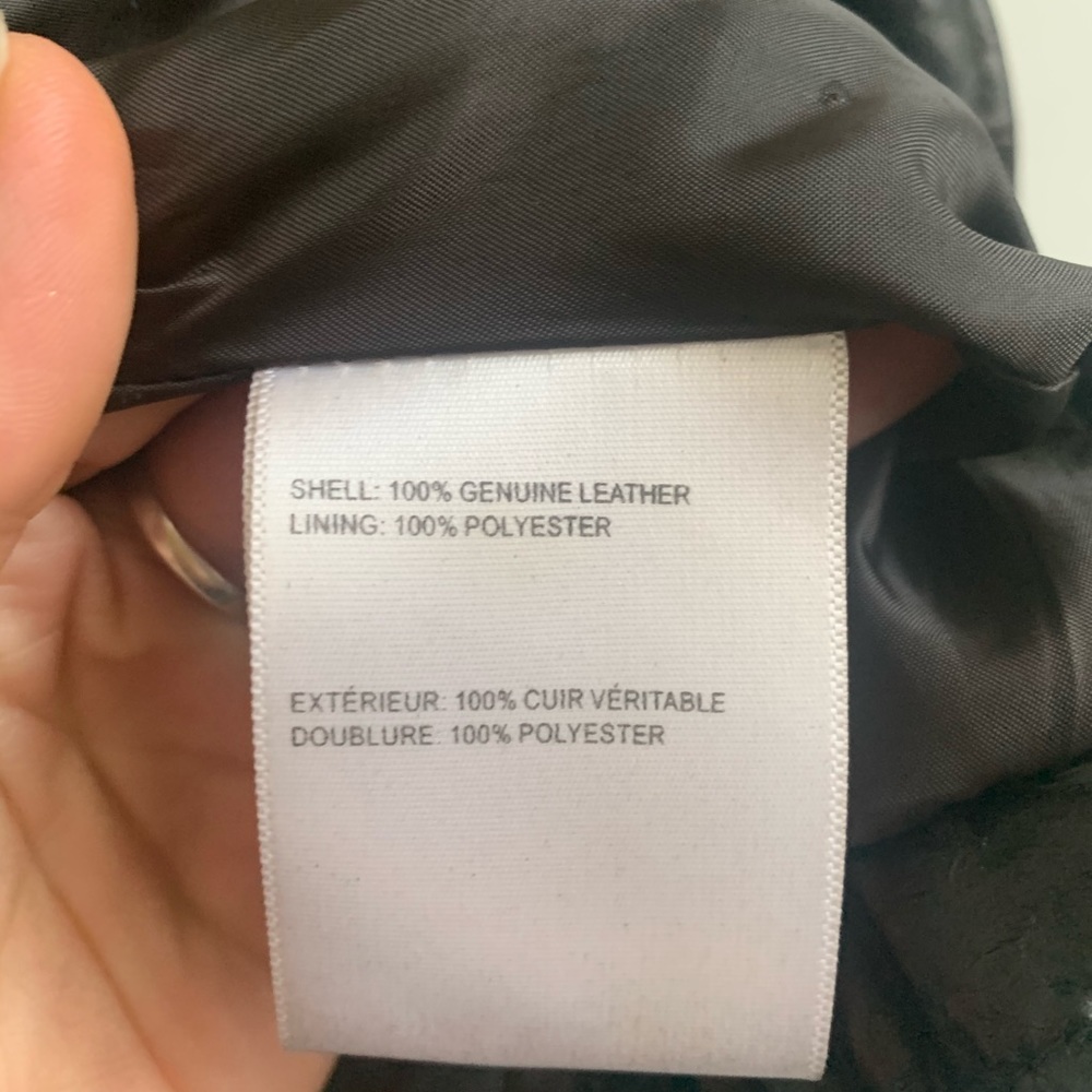 Cognac leather moto jacket Laundry by Shelli Segal - Picture 6 of 12